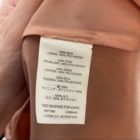 J Crew Silk Chiffon Dress Marble Print Pink Side Zip Pockets A-Line Size 2 - Picture 6 of 6